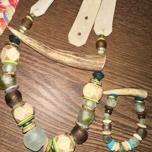Twine & twig antler necklace & matching bracelet